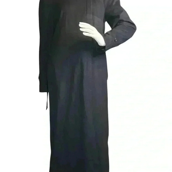 Vintage Armani Collezioni Black Poly Techno Lightweight Belted Trench Coat. - Picture 4 of 15